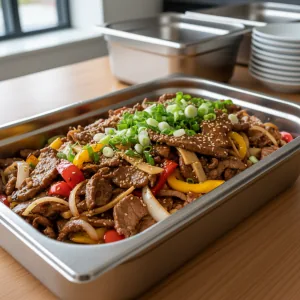 Agneau sauté à la chinoise - Recette restauration collective