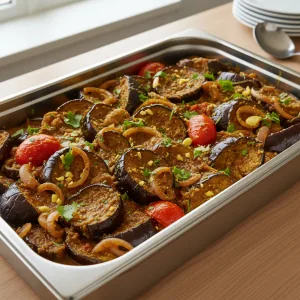 Aubergines au curry indien - Recette restauration collective
