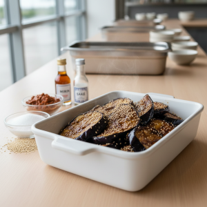 Aubergines au miso japonais - Recette restauration collective