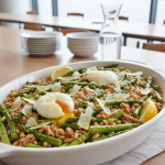 Blé aux asperges vertes et œuf mollet - Recette restauration collective