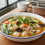 Bouillon de volaille aux raviolis chinois - Recette restauration collective