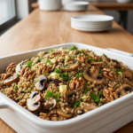 Boulgour aux champignons et noix - Recette restauration collective