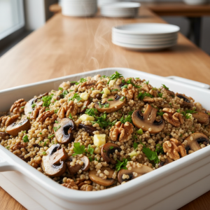 Boulgour aux champignons et noix - Recette restauration collective