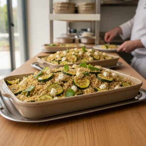 Boulgour aux courgettes et féta - Recette restauration collective