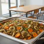 Boulgour aux lentilles vertes et carottes - Recette restauration collective