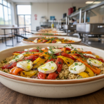 Boulgour aux poivrons grillés et chèvre - Recette restauration collective