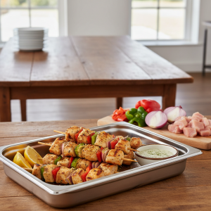 Brochettes de poulet marinées - Recette restauration collective