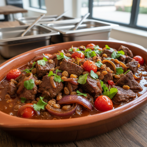 Bœuf braisé à la marocaine - Recette restauration collective