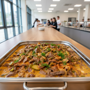 Bœuf Stroganoff - Recette restauration collective