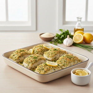 Cabillaud en croûte d'herbes - Recette restauration collective