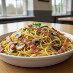 Carbonara aux champignons - Recette restauration collective