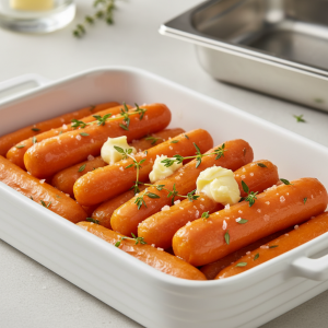 Carottes fondantes basse température miel-thym - Recette restauration collective
