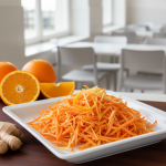 Carottes râpées à l'orange et gingembre - Recette restauration collective