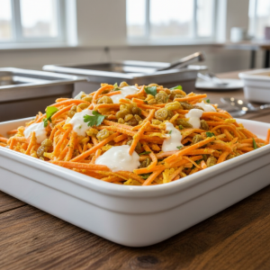 Carottes râpées au curry - Recette restauration collective