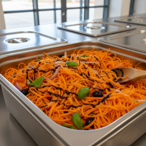 Carottes râpées au vinaigre balsamique - Recette restauration collective