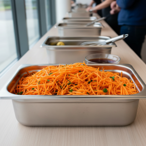 Carottes râpées vinaigrette classique - Recette restauration collective