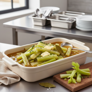 Céleri-branche braisé au bouillon - Recette restauration collective