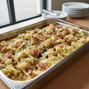 Chou blanc à l'alsacienne au vin blanc - Recette restauration collective