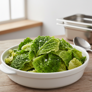 Chou vert blanchi nature - Recette restauration collective
