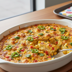 Clafoutis salé mexicain au maïs, poivrons et Cheddar - Recette restauration collective