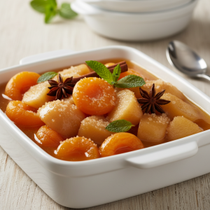 Compote pommes-abricots - Recette restauration collective