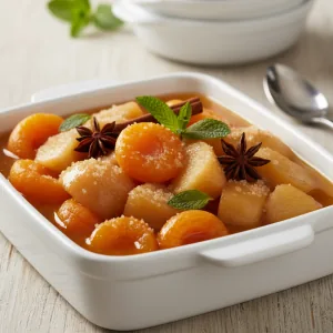Compote pommes-abricots - Recette restauration collective