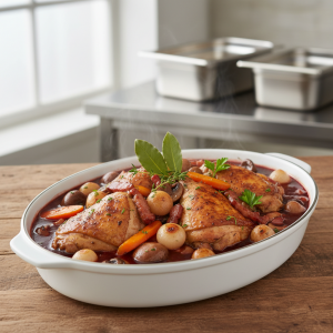 Coq au vin - Recette restauration collective