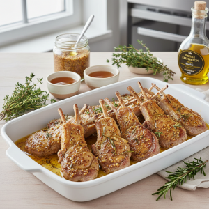 Côtelettes d'agneau à la moutarde - Recette restauration collective