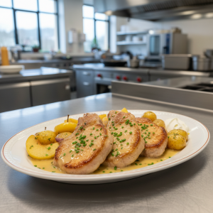 Côtes de porc à la normande - Recette restauration collective