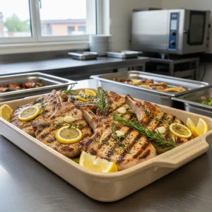 Côtes de porc grillées aux herbes - Recette restauration collective