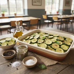 Courgettes rôties au four aux herbes - Recette restauration collective