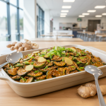 Courgettes sautées à la chinoise au gingembre - Recette restauration collective