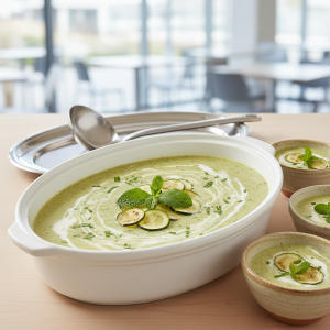 Crème de courgettes à la menthe - Recette restauration collective