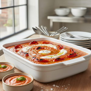 Crème de poivrons rouges - Recette restauration collective