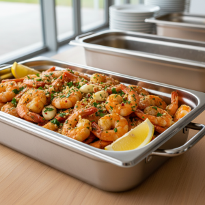 Crevettes sautées à l'ail - Recette restauration collective