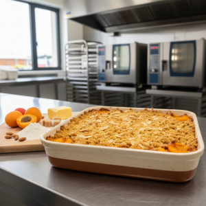 Crumble aux abricots - Recette restauration collective