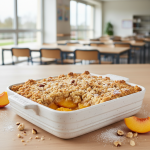 Crumble aux pêches - Recette restauration collective