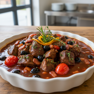Daube de bœuf provençale - Recette restauration collective