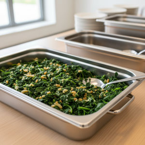 Épinards hachés à la poêle - Recette restauration collective