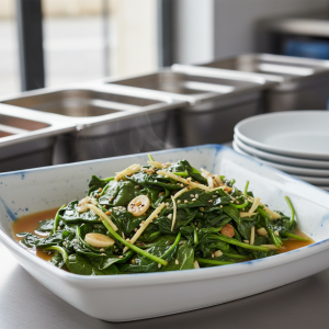 Épinards sautés à l'asiatique - Recette restauration collective