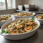 Escalopes de dinde aux champignons - Recette restauration collective