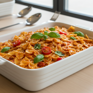 Farfalle à la sauce tomate et basilic - Recette restauration collective