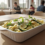 Farfalle aux courgettes et menthe - Recette restauration collective