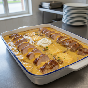 Filet mignon de porc au maroilles - Recette restauration collective