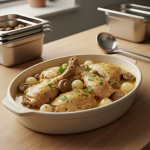 Fricassée de poulet à l'ancienne - Recette restauration collective