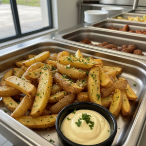 Frites à l'ail - Recette restauration collective