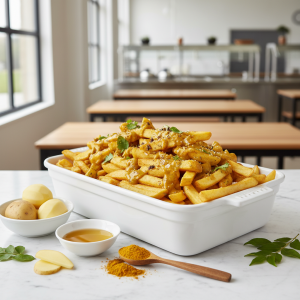 Frites au curry - Recette restauration collective