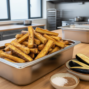 Frites d'aubergines - Recette restauration collective