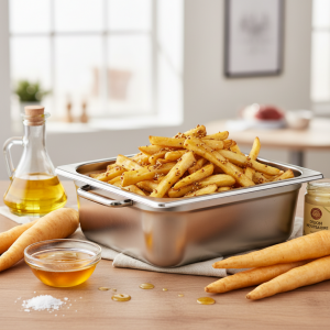 Frites de panais au miel et moutarde - Recette restauration collective
