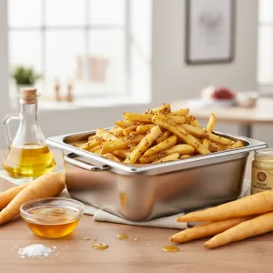 Frites de panais au miel et moutarde - Recette restauration collective